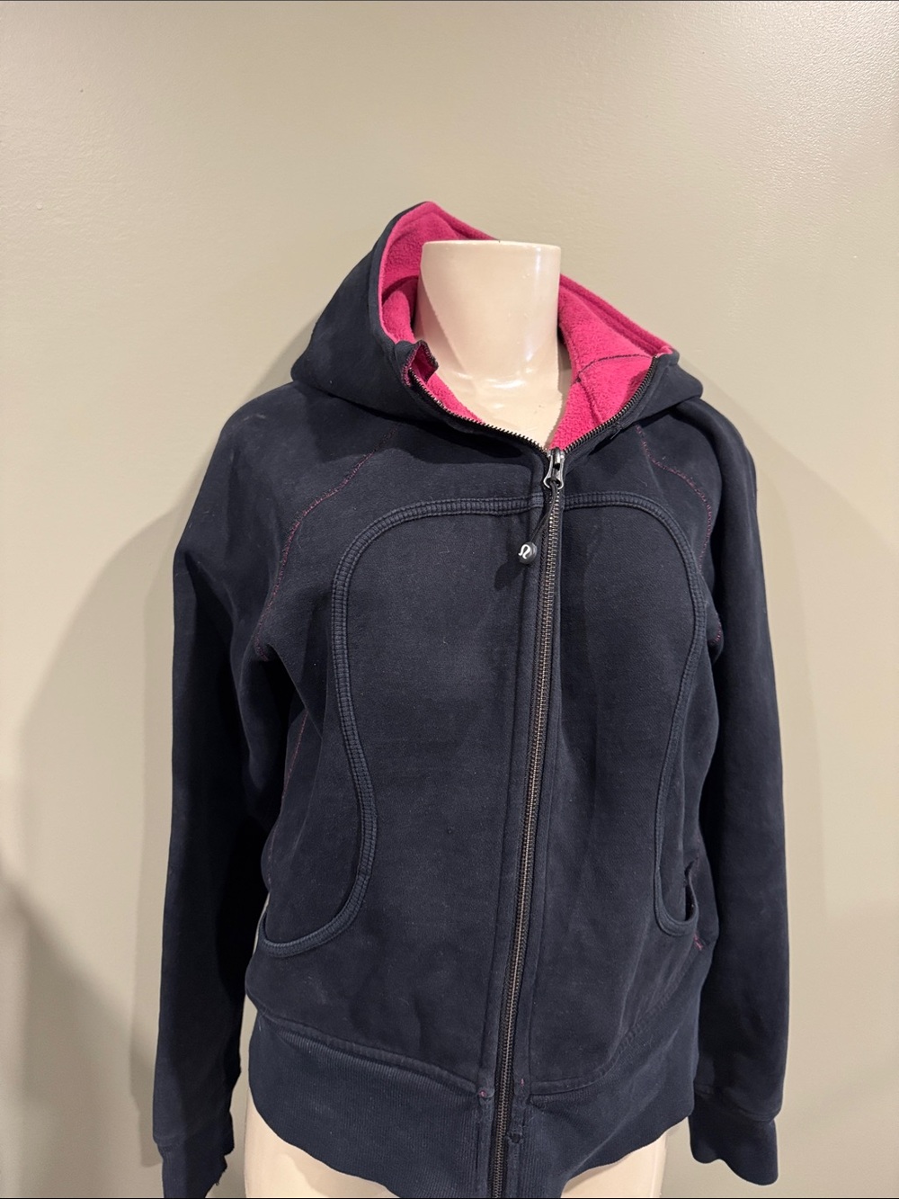 lululemon athletica Black and pink Scuba Hoodie